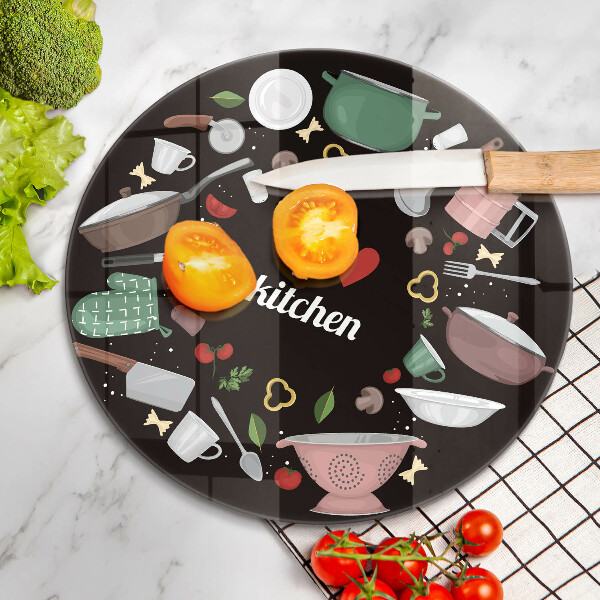 Kuchynská doska zo skla Ilustrácia Milujem kuchyňu