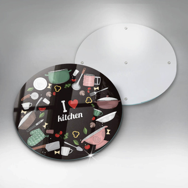 Kuchynská doska zo skla Ilustrácia Milujem kuchyňu