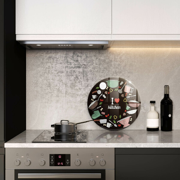 Kuchynská doska zo skla Ilustrácia Milujem kuchyňu