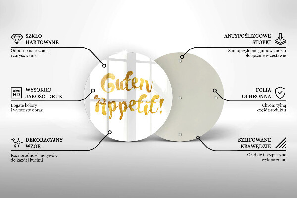 Kuchynská doska veľká zo skla Guten Appetit!