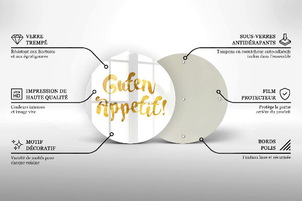 Kuchynská doska veľká zo skla Guten Appetit!