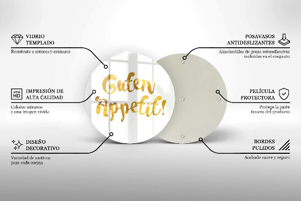 Kuchynská doska veľká zo skla Guten Appetit!