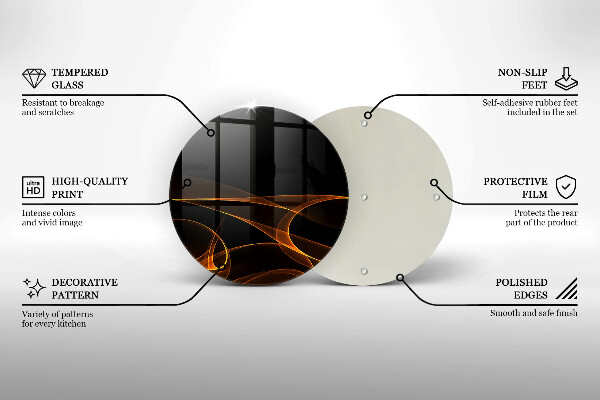 Kuchynská doska veľká zo skla Abstraktné línie