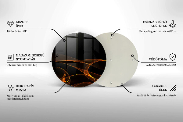 Kuchynská doska veľká zo skla Abstraktné línie