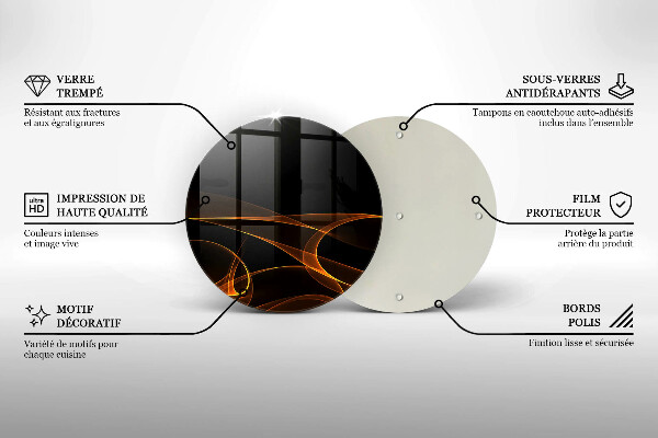 Kuchynská doska veľká zo skla Abstraktné línie