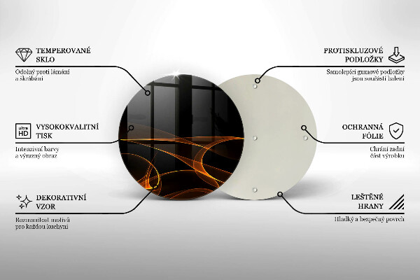 Kuchynská doska veľká zo skla Abstraktné línie