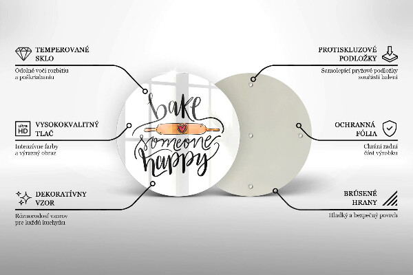 Kuchynská doska zo skla Bake someone happy