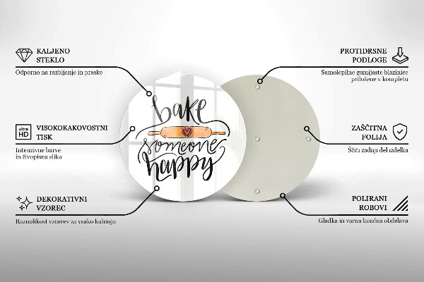 Kuchynská doska zo skla Bake someone happy