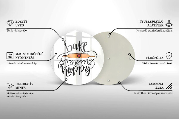 Kuchynská doska zo skla Bake someone happy