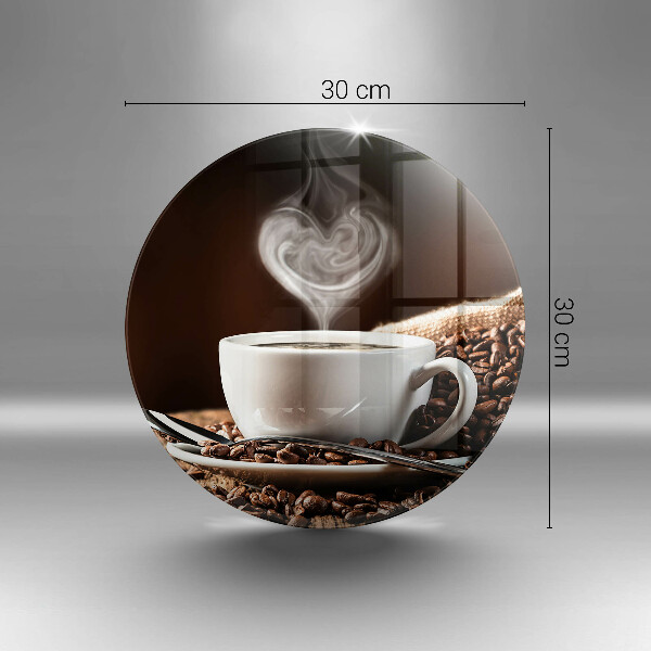 Kuchynská doska veľká zo skla Káva a šálka