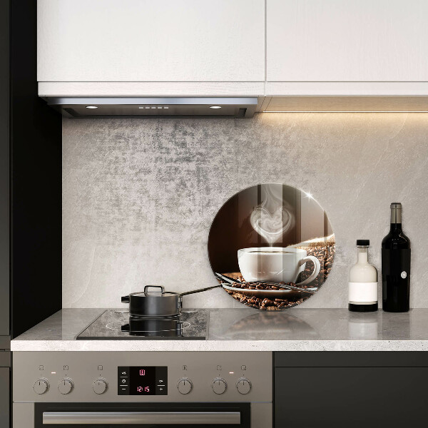 Kuchynská doska veľká zo skla Káva a šálka