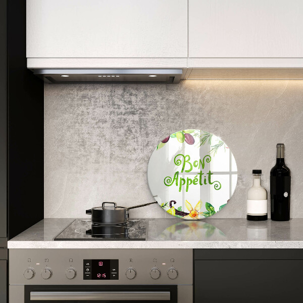 Kuchynská doska veľká zo skla Nápis Bon Appetit