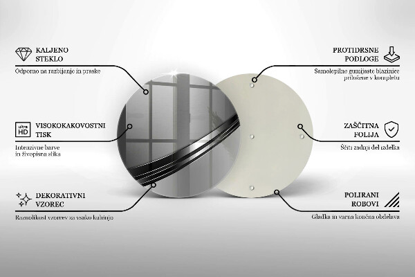 Kuchynská doska veľká zo skla Kovová abstrakcia
