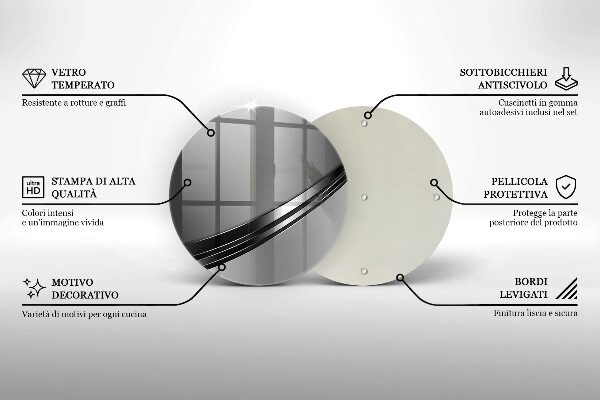 Kuchynská doska veľká zo skla Kovová abstrakcia
