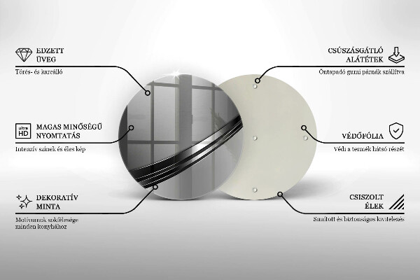 Kuchynská doska veľká zo skla Kovová abstrakcia