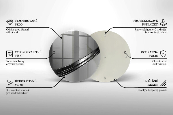 Kuchynská doska veľká zo skla Kovová abstrakcia