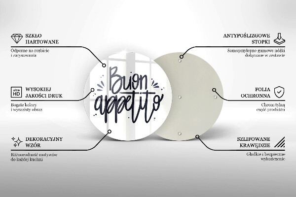 Kuchynská doska veľká zo skla Buon Appetito