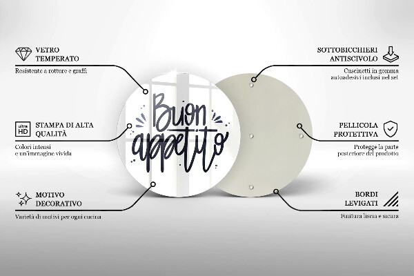 Kuchynská doska veľká zo skla Buon Appetito