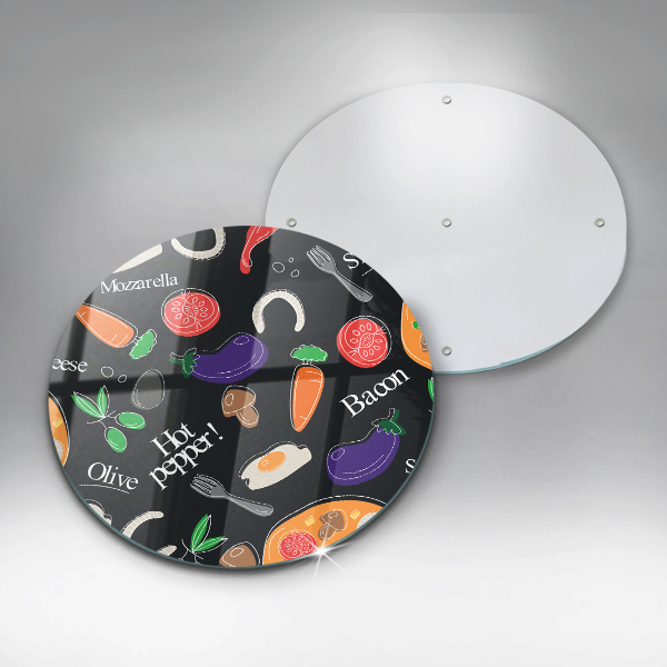 Kuchynská doska zo skla Jedlo ilustrácie