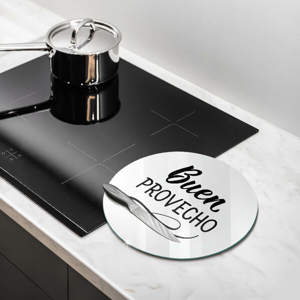 Kuchynská doska veľká zo skla Buen provecho