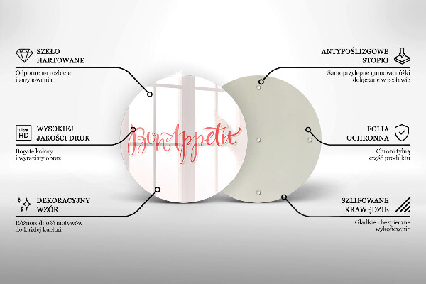 Kuchynská doska veľká zo skla Kuchynský nápis Bon Appetit