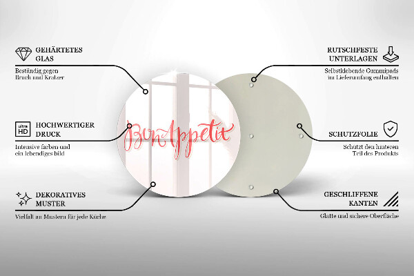 Kuchynská doska veľká zo skla Kuchynský nápis Bon Appetit
