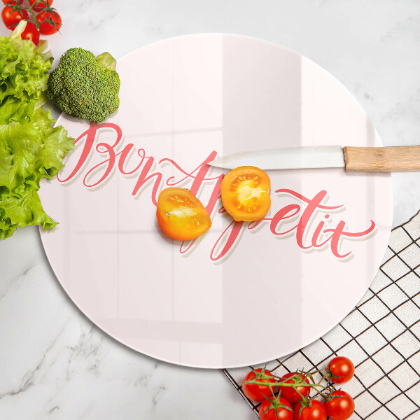 Kuchynská doska veľká zo skla Kuchynský nápis Bon Appetit
