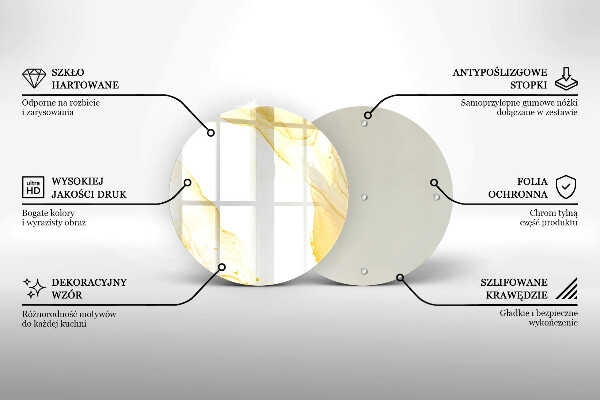 Kuchynská doska zo skla Zlatá abstrakcia