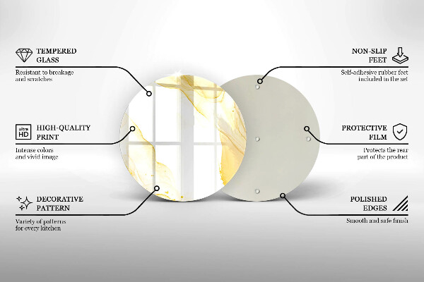 Kuchynská doska zo skla Zlatá abstrakcia