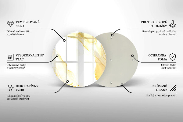 Kuchynská doska zo skla Zlatá abstrakcia