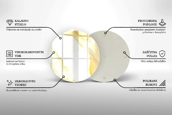 Kuchynská doska zo skla Zlatá abstrakcia