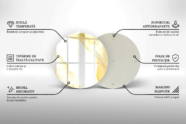 Kuchynská doska zo skla Zlatá abstrakcia