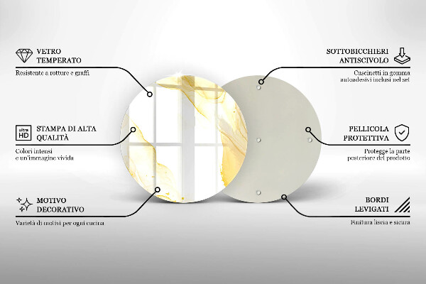 Kuchynská doska zo skla Zlatá abstrakcia