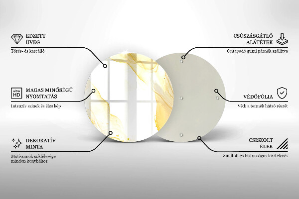 Kuchynská doska zo skla Zlatá abstrakcia