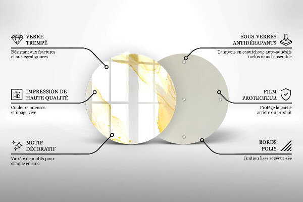 Kuchynská doska zo skla Zlatá abstrakcia