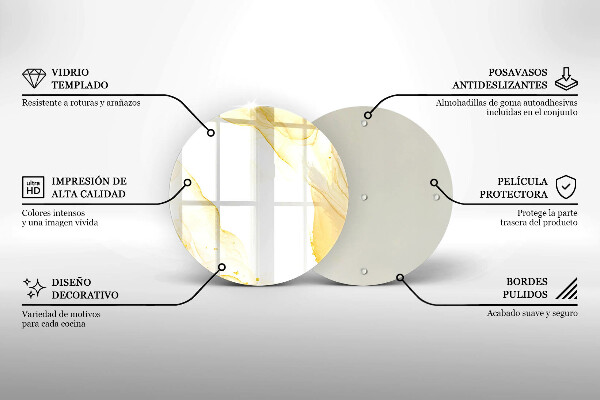 Kuchynská doska zo skla Zlatá abstrakcia
