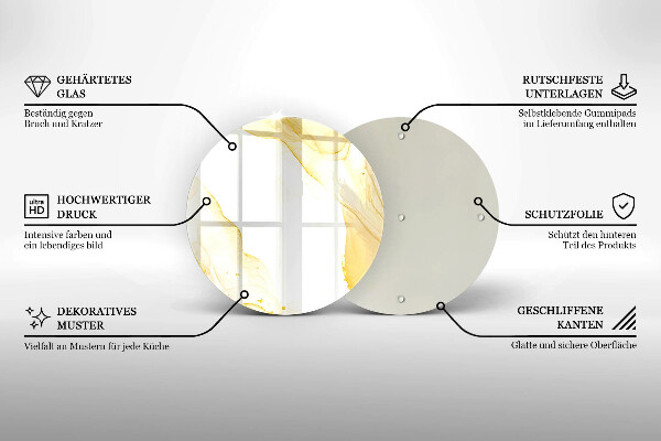 Kuchynská doska zo skla Zlatá abstrakcia