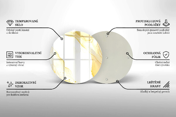 Kuchynská doska zo skla Zlatá abstrakcia