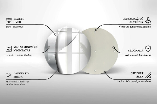 Kuchynská doska zo skla Strieborná kovová abstrakcia