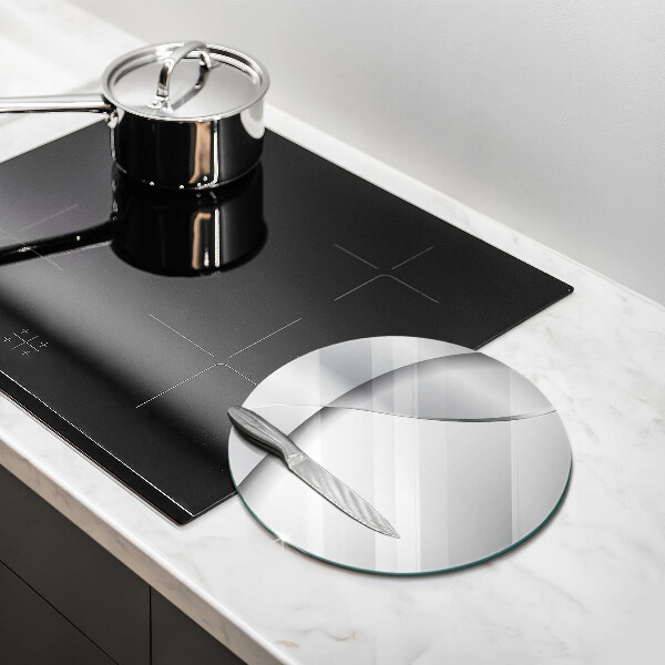 Kuchynská doska zo skla Strieborná kovová abstrakcia