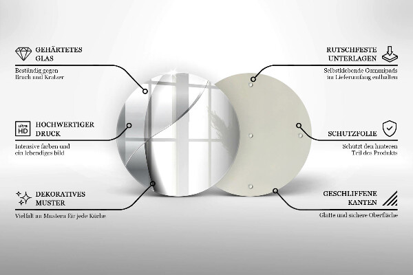 Kuchynská doska zo skla Strieborná kovová abstrakcia