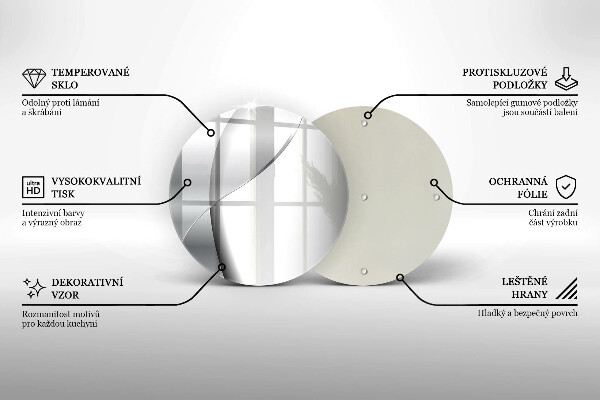 Kuchynská doska zo skla Strieborná kovová abstrakcia