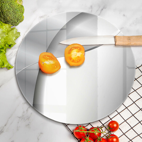 Kuchynská doska zo skla Strieborná kovová abstrakcia