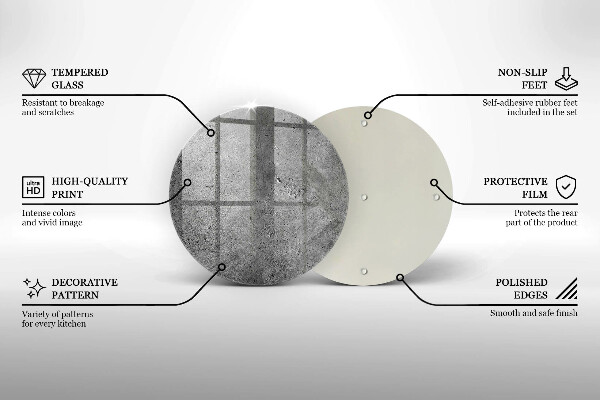 Kuchynská doska veľká zo skla Textúra betónového kameňa
