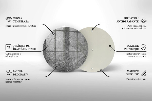 Kuchynská doska veľká zo skla Textúra betónového kameňa