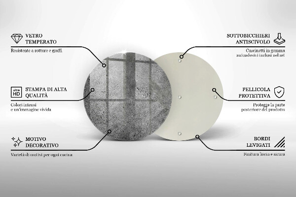 Kuchynská doska veľká zo skla Textúra betónového kameňa
