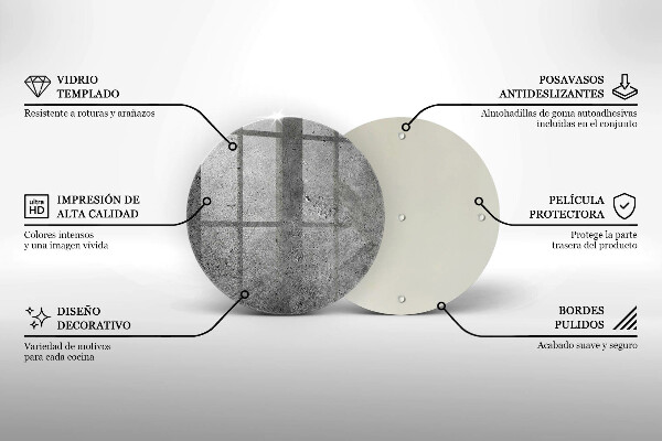 Kuchynská doska veľká zo skla Textúra betónového kameňa