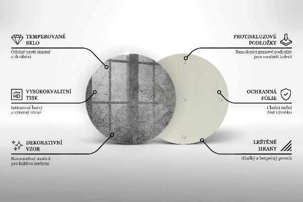 Kuchynská doska veľká zo skla Textúra betónového kameňa