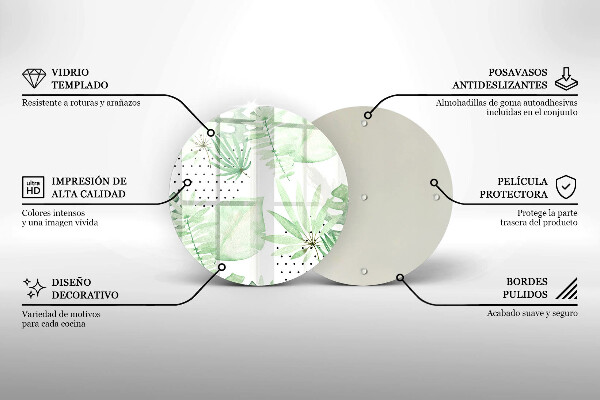 Kuchynská doska veľká zo skla Akvarelové listy