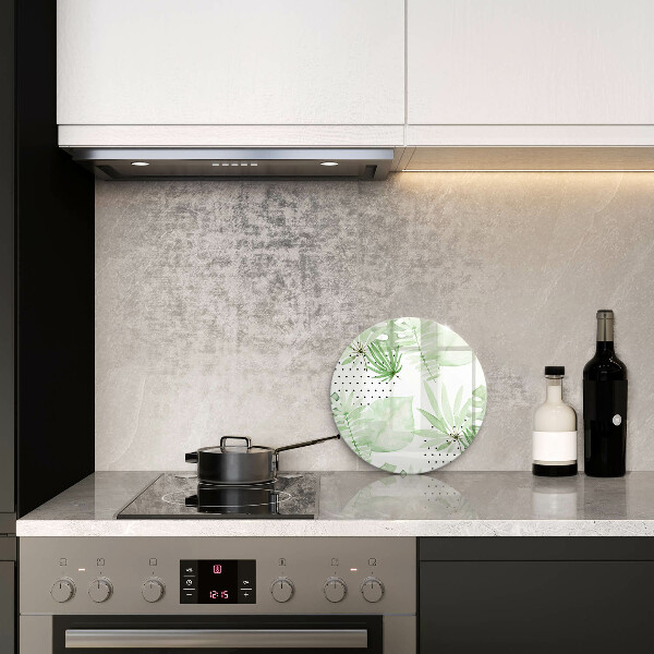 Kuchynská doska veľká zo skla Akvarelové listy